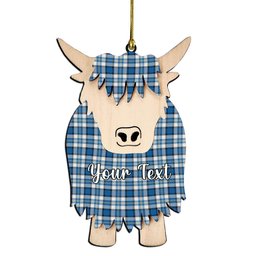 ScotsTee Shop Scottish Craig Paisley Ancient Couple Tartan Highland Cow Ornament Acrylic