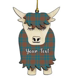 ScotsTee Shop Scottish Cameron Hunting Ancient Couple Tartan Highland Cow Ornament Acrylic