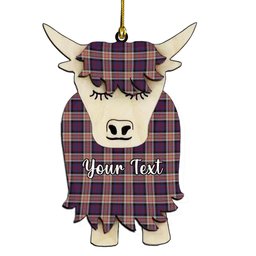 ScotsTee Shop Scottish Carnegie Couple Tartan Highland Cow Ornament Acrylic