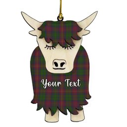 ScotsTee Shop Scottish Cairns Couple Tartan Highland Cow Ornament Acrylic