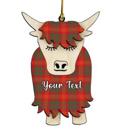 ScotsTee Shop Scottish Burns (Burns 1930) Modern Couple Tartan Highland Cow Ornament Acrylic