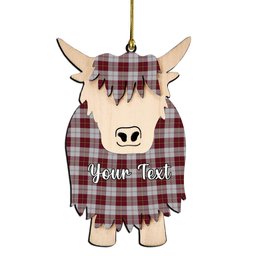 ScotsTee Shop Scottish Cunningham Dress Burgundy Dance Couple Tartan Highland Cow Ornament Acrylic