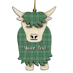 ScotsTee Shop Scottish Currie Ancient Couple Tartan Highland Cow Ornament Acrylic