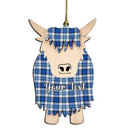 ScotsTee Shop Scottish Craig Paisley Modern Couple Tartan Highland Cow Ornament Acrylic