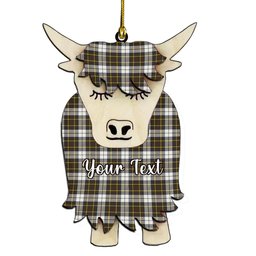 ScotsTee Shop Scottish Burns Battalion Weathered Couple Tartan Highland Cow Ornament Acrylic