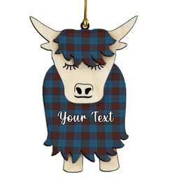 ScotsTee Shop Scottish Cameron Hunting Couple Tartan Highland Cow Ornament Acrylic