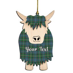 ScotsTee Shop Scottish Cooper Ancient Couple Tartan Highland Cow Ornament Acrylic