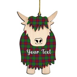 ScotsTee Shop Scottish Cranston Dress Couple Tartan Highland Cow Ornament Acrylic