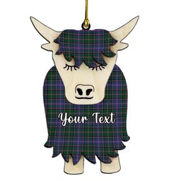 ScotsTee Shop Scottish Couper Couple Tartan Highland Cow Ornament Acrylic