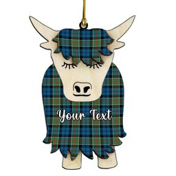 ScotsTee Shop Scottish Colquhoun Ancient Couple Tartan Highland Cow Ornament Acrylic