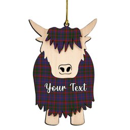 ScotsTee Shop Scottish Cumming 1810 Couple Tartan Highland Cow Ornament Acrylic