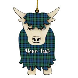 ScotsTee Shop Scottish Campbell Ancient 02 Couple Tartan Highland Cow Ornament Acrylic