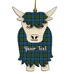 ScotsTee Shop Scottish Colquhoun 2 Couple Tartan Highland Cow Ornament Acrylic