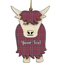 ScotsTee Shop Scottish Burnett Hunting Modern Couple Tartan Highland Cow Ornament Acrylic