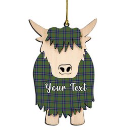 ScotsTee Shop Scottish Cameron of Lochiel Hunting Couple Tartan Highland Cow Ornament Acrylic