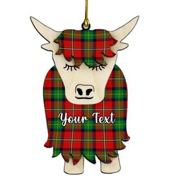 ScotsTee Shop Scottish Fullerton SC Couple Tartan Highland Cow Ornament Acrylic