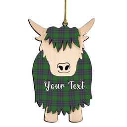 ScotsTee Shop Scottish Elphinstone Ancient Couple Tartan Highland Cow Ornament Acrylic