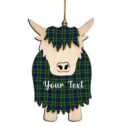 ScotsTee Shop Scottish Duncan Couple Tartan Highland Cow Ornament Acrylic