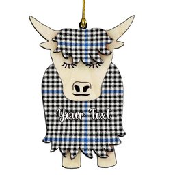 ScotsTee Shop Scottish Gladstanes Modern Couple Tartan Highland Cow Ornament Acrylic