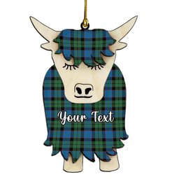ScotsTee Shop Scottish Ferguson of Balquhidder Ancient Couple Tartan Highland Cow Ornament Acrylic