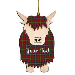 ScotsTee Shop Scottish Foster Couple Tartan Highland Cow Ornament Acrylic