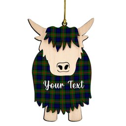 ScotsTee Shop Scottish Dundas Modern 02 Couple Tartan Highland Cow Ornament Acrylic