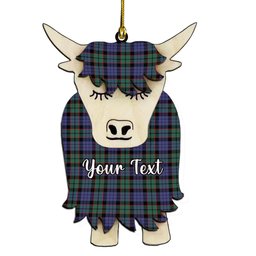 ScotsTee Shop Scottish Fletcher Modern Couple Tartan Highland Cow Ornament Acrylic