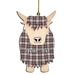 ScotsTee Shop Scottish Dunbar Plaid Modern Couple Tartan Highland Cow Ornament Acrylic