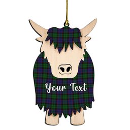 ScotsTee Shop Scottish Gallamore Couple Tartan Highland Cow Ornament Acrylic