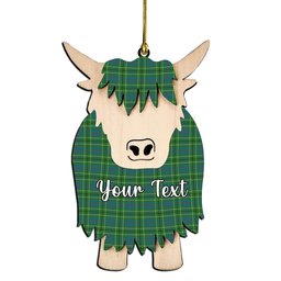 ScotsTee Shop Scottish Duncan Ancient Clan Couple Tartan Highland Cow Ornament Acrylic