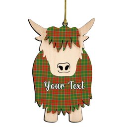 ScotsTee Shop Scottish Donald of Kingsburgh Ancient Couple Tartan Highland Cow Ornament Acrylic