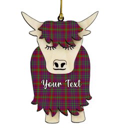ScotsTee Shop Scottish Fiddes Corrected Couple Tartan Highland Cow Ornament Acrylic