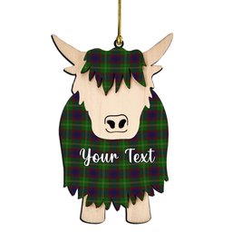 ScotsTee Shop Scottish Durie Couple Tartan Highland Cow Ornament Acrylic