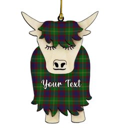 ScotsTee Shop Scottish Durie Couple Tartan Highland Cow Ornament Acrylic