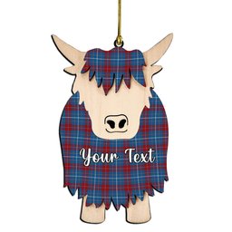 ScotsTee Shop Scottish Frame Couple Tartan Highland Cow Ornament Acrylic