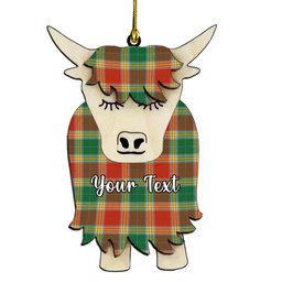 ScotsTee Shop Scottish Gibbs Ancient Couple Tartan Highland Cow Ornament Acrylic