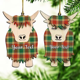 ScotsTee Shop Scottish Gibbs Ancient Couple Tartan Highland Cow Ornament Acrylic
