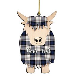 ScotsTee Shop Scottish Fergusson Dress Couple Tartan Highland Cow Ornament Acrylic