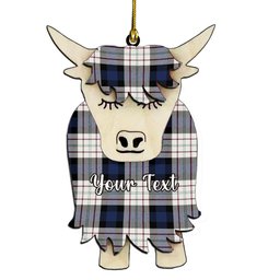 ScotsTee Shop Scottish Fergusson Dress Couple Tartan Highland Cow Ornament Acrylic