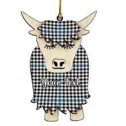 ScotsTee Shop Scottish Gladstanes Ancient Couple Tartan Highland Cow Ornament Acrylic
