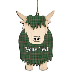 ScotsTee Shop Scottish Gayre Dress Couple Tartan Highland Cow Ornament Acrylic