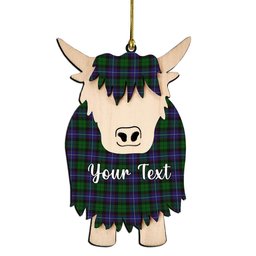 ScotsTee Shop Scottish Galbraith Couple Tartan Highland Cow Ornament Acrylic