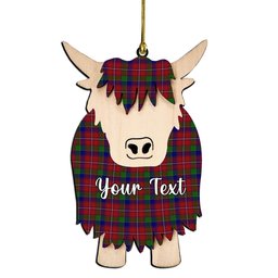 ScotsTee Shop Scottish Fitzgerald Dress Couple Tartan Highland Cow Ornament Acrylic