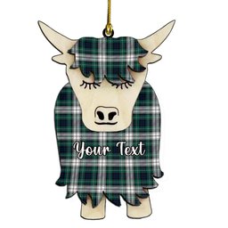 ScotsTee Shop Scottish Forbes Dress Modern Couple Tartan Highland Cow Ornament Acrylic