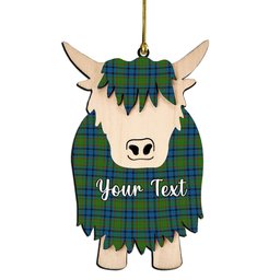 ScotsTee Shop Scottish Gillies 2 Couple Tartan Highland Cow Ornament Acrylic