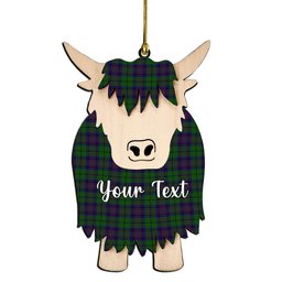 ScotsTee Shop Scottish Gary or Garry Couple Tartan Highland Cow Ornament Acrylic