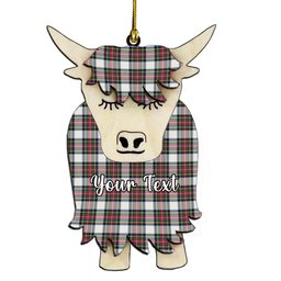 ScotsTee Shop Scottish Dennistoun Couple Tartan Highland Cow Ornament Acrylic