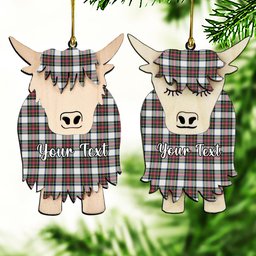 ScotsTee Shop Scottish Dennistoun Couple Tartan Highland Cow Ornament Acrylic