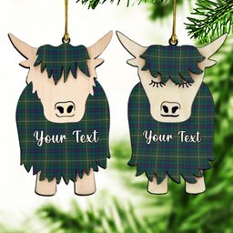 ScotsTee Shop Scottish Fraser Gathering Hunting Modern Couple Tartan Highland Cow Ornament Acrylic