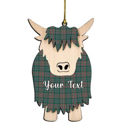ScotsTee Shop Scottish Gayre Dress Modern Couple Tartan Highland Cow Ornament Acrylic